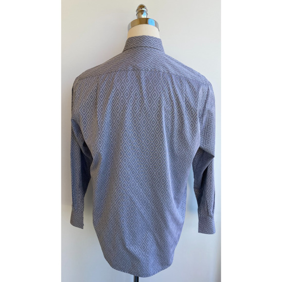 Versace Gray Diamonds Dress Shirt 16 41 Italy - Picture 5 of 7